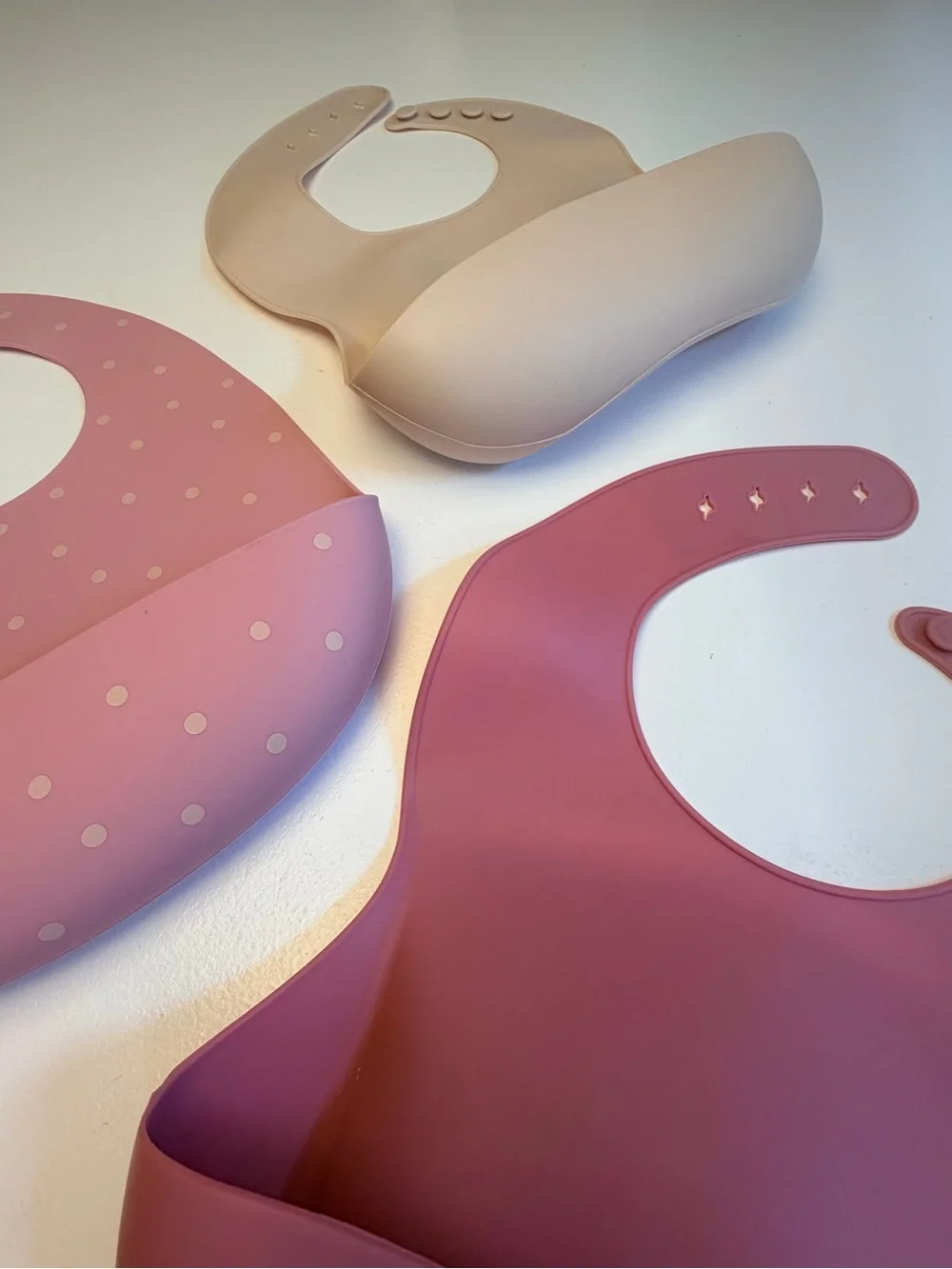 cloud island Silicone Bib Set - Blush and Rose Mix